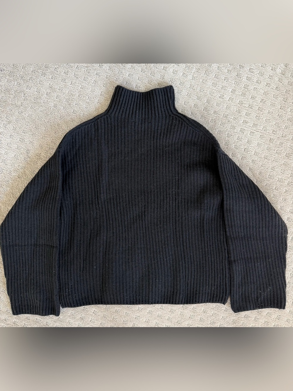 Everlane Black Ribbed Wool Turtleneck Sweater